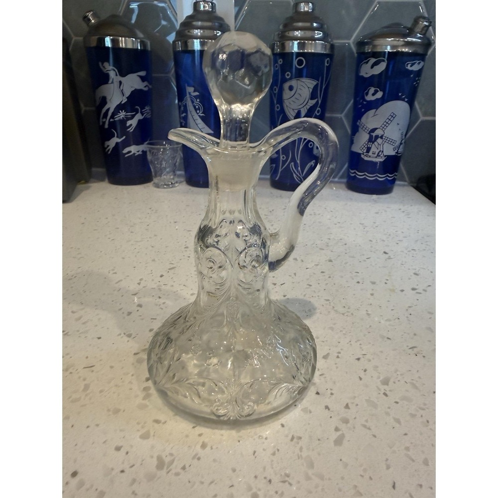 McKee Rock Crystal Clear Oil Or Vinegar Cruet EAPG Depression Glass